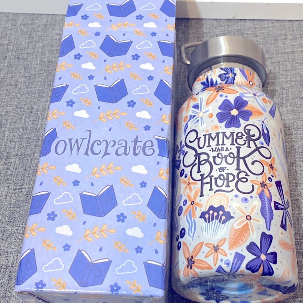 Owlcrate Summer was a book of Hope water bottle